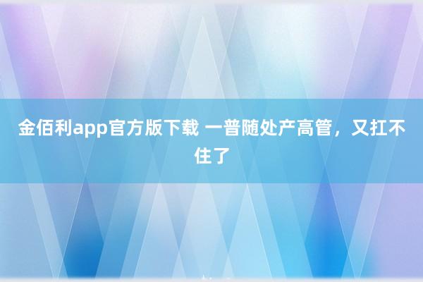 金佰利app官方版下载 一普随处产高管，又扛不住了