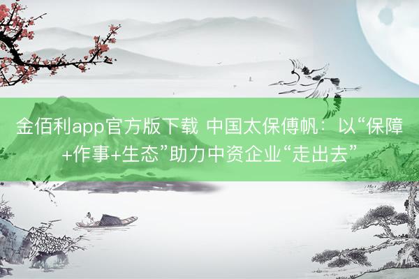 金佰利app官方版下载 中国太保傅帆：以“保障+作事+生态”助力中资企业“走出去”