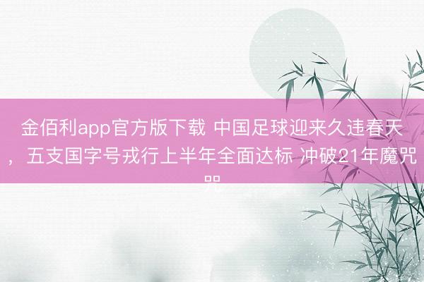 金佰利app官方版下载 中国足球迎来久违春天，五支国字号戎行上半年全面达标 冲破21年魔咒