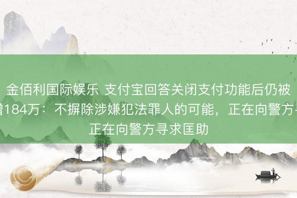 金佰利国际娱乐 支付宝回答关闭支付功能后仍被扣款捐赠184万：不摒除涉嫌犯法罪人的可能，正在向警方寻求匡助