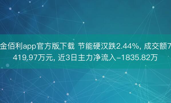 金佰利app官方版下载 节能硬汉跌2.44%， 成交额7419.97万元， 近3日主力净流入-1835.82万