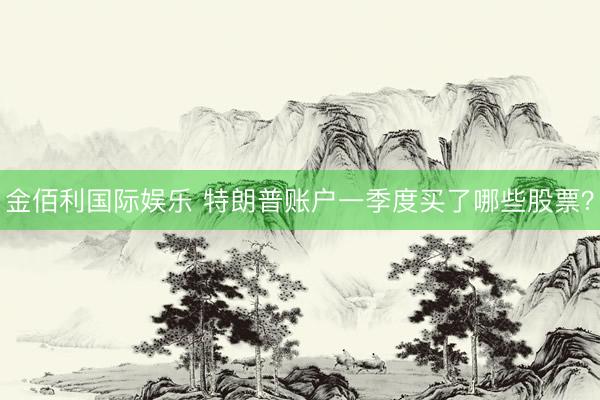 金佰利国际娱乐 特朗普账户一季度买了哪些股票？