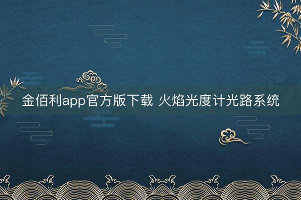 金佰利app官方版下载 火焰光度计光路系统