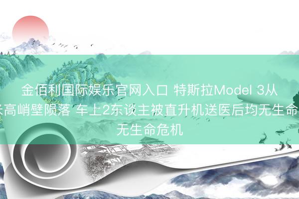 金佰利国际娱乐官网入口 特斯拉Model 3从91米高峭壁陨落 车上2东谈主被直升机送医后均无生命危机