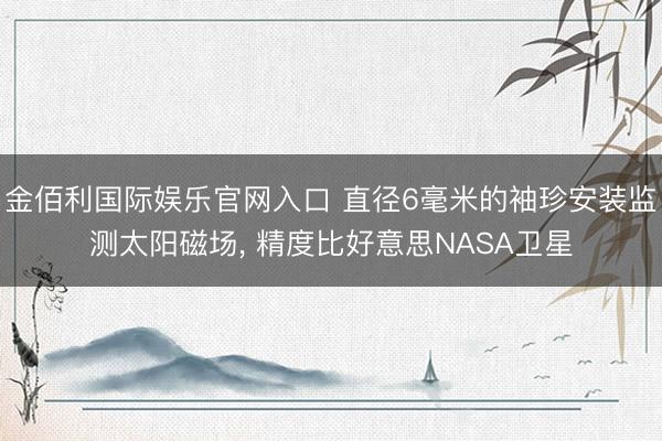 金佰利国际娱乐官网入口 直径6毫米的袖珍安装监测太阳磁场， 精度比好意思NASA卫星