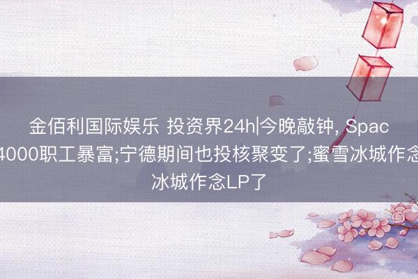 金佰利国际娱乐 投资界24h|今晚敲钟， SpaceX约4000职工暴富;宁德期间也投核聚变了;蜜雪冰城作念LP了