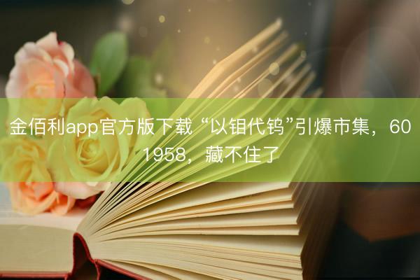 金佰利app官方版下载 “以钼代钨”引爆市集，601958，